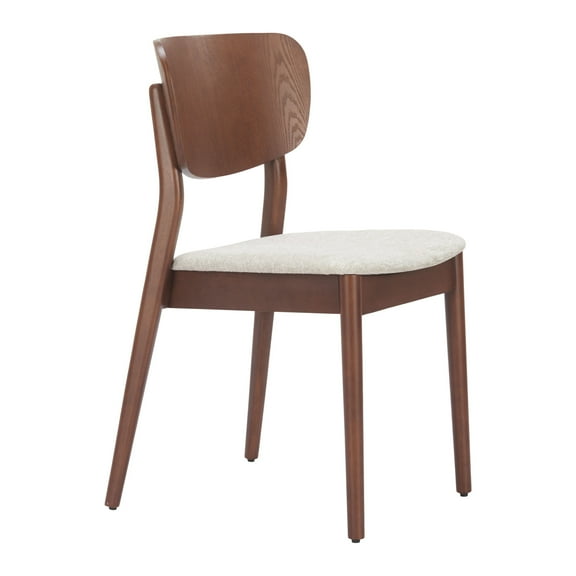 Kellua Dining Chair Beige & Walnut Dining Chair, Modern Style, Walnut veneer rubberwood leg, Plywood, Indoor Dining