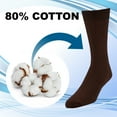 thumbnail image 2 of EMEM Apparel Men's Casual Soft Ribbed Cotton Knit Classic Mid Calf Crew Dress Hosiery Socks 5-Pack Brown 9-11, 2 of 5