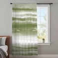 thumbnail image 3 of Sage Green Ombre Semi Sheer Curtains Drapes for Living Room, Bedroom, French Doors Window 96 Inches Long, Modern Abstract Art Farmhouse Rod Pocket Chiffon Curtain Drapery Voile Draperies Panel, 3 of 8