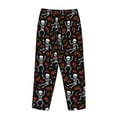 thumbnail image 4 of Kdxio Women's Comfy Stretch Skeleton with RosesPrint Drawstring Pajama Pants-Medium, 4 of 9