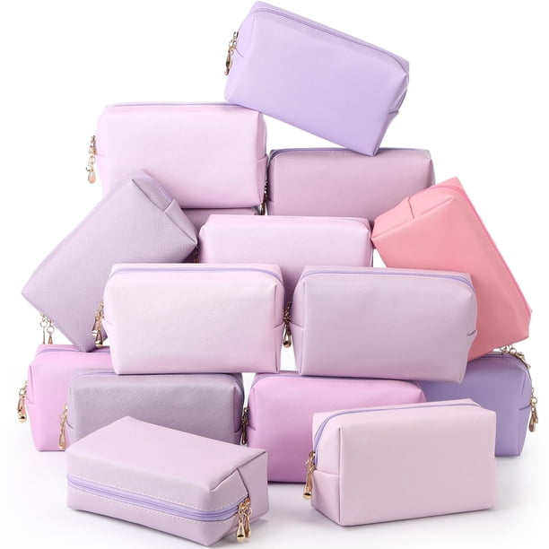 Bolsas de maquillaje Kigeli de piel sintética para cosméticos, impermeables, 15 unidades