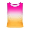 thumbnail image 4 of Ashirexll Tank Tops for Women Summer Sleeveless Round Neck Slim Side Ruched Basic Tee Shirts., 4 of 5