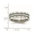 thumbnail image 6 of Stainless Steel w/Sterling Silver Inlay Polished/Brushed Edge 7mm Band, 6 of 6