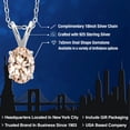 thumbnail image 2 of Gem Stone King 0.65 Ct Oval Peach Morganite 925 Sterling Silver Pendant with Chain, 2 of 6