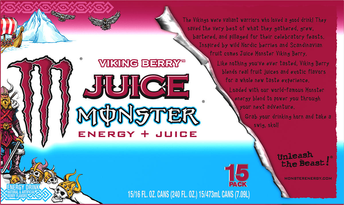 Juice Monster Viking Berry 15 Pack - 16 Fl Oz