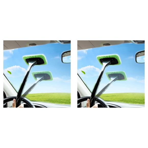 Scienceny Kit de cepillo para parabrisas de coche, limpiador de ventanas, limpiaparabrisas de microfibra, cepillo de limpieza, herramienta de de Verde 2piezas Scienceny CBP061678