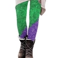 thumbnail image 4 of Lorytime Women Leggings Carnival Stripe Mardi Gras Pants Stretchy Elastic Waist Vacation Tights Trousers Running Outwear, 4 of 6