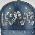 thumbnail image 2 of Bling Baseball Cap for Women Fashion Rhinestone Denim Baseball Cap Bejeweled Distressed Denim and Diamonds Hat Studded Rhinestone Cap, 2 of 9