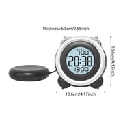 LMOONRL Alarm Clock with Bed Shaker, 4.17 in, Black