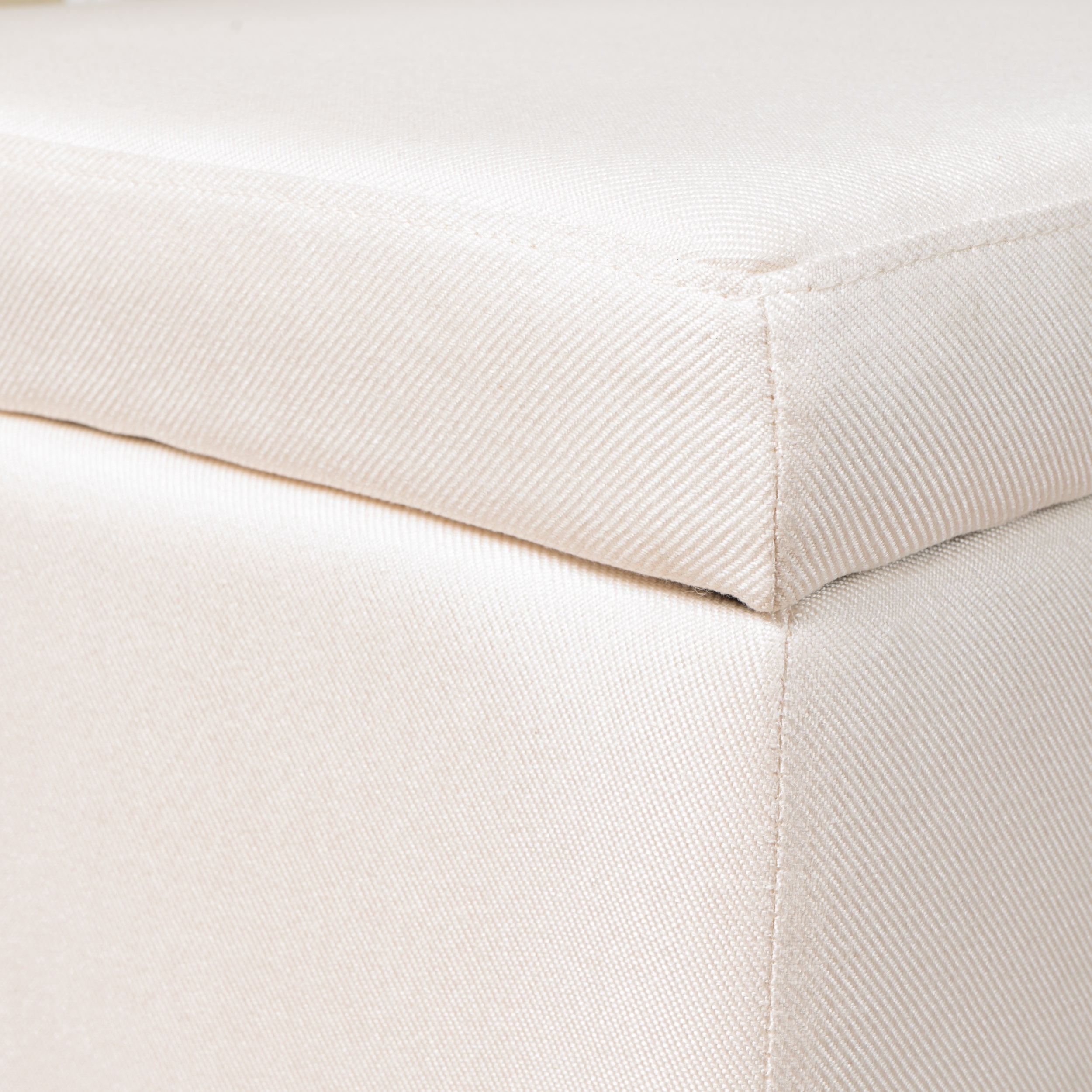 Noble House Iris Beige Fabric Storage Ottoman