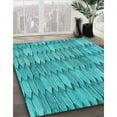 thumbnail image 2 of Ahgly Company Indoor Rectangle Patterned Bright Cyan Blue Area Rugs, 4' x 6', 2 of 6