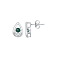 thumbnail image 2 of Prong Set Moving Diamond Emerald Fashion Earrings in 14K White Gold (3/8 cttw, G-H, I2-I3), 2 of 3