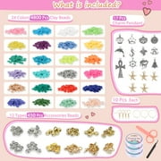 OCARDI-Bracelet Making Kit - 10800+Pcs Polymer Clay&Glass Seed Beads and Letter&Bracelet Beads for Friendship Jewelry Making for Teen Girl Gifts