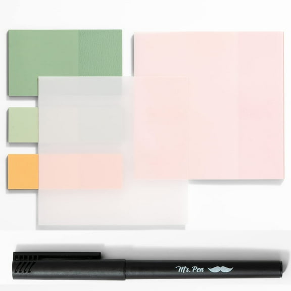 Mr. Pen- Pastel Transparent Sticky Notes, 200 pcs, Bible Sticky Notes, Translucent Sticky Notes
