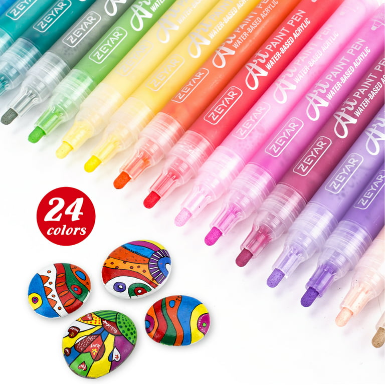 ZEYAR Permanent Oil-Based Paint Markers, Expert of Rock Painting, 8 Colors.  Permanent Ink & Waterproof, Works on Rock, Wood, Glass, Metal, Ceramic and
