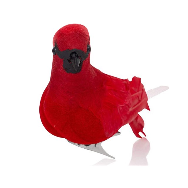 Navidad rojo falso animal estatua pluma árbol decorativo artesanía prop guirnalda ventana puerta interior exterior decoración de fiesta Inevent HA009132-00B