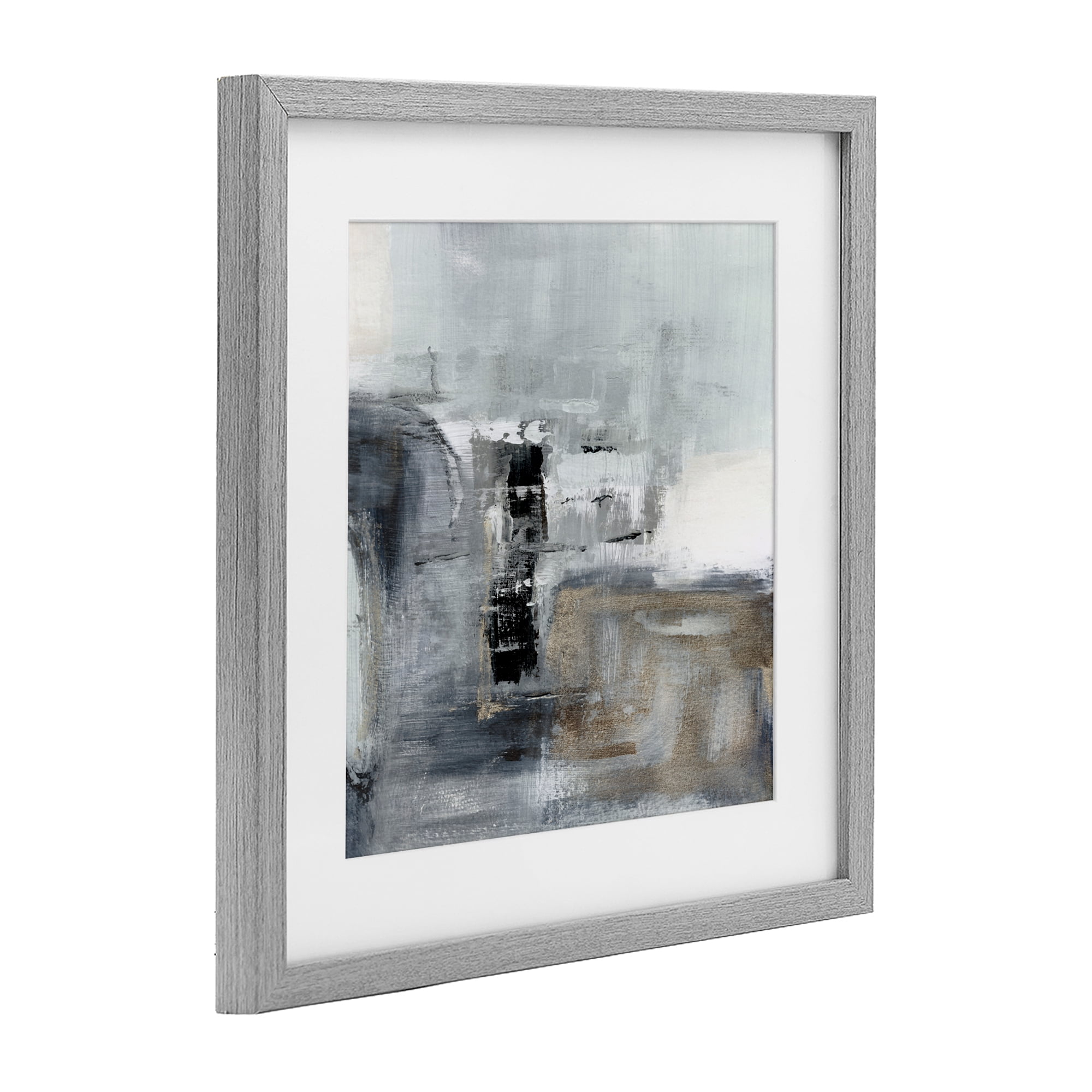 Stupell Industries Still Waters Monochrome Abstraction Gray Framed Print Under Glass, design by Susan Jill