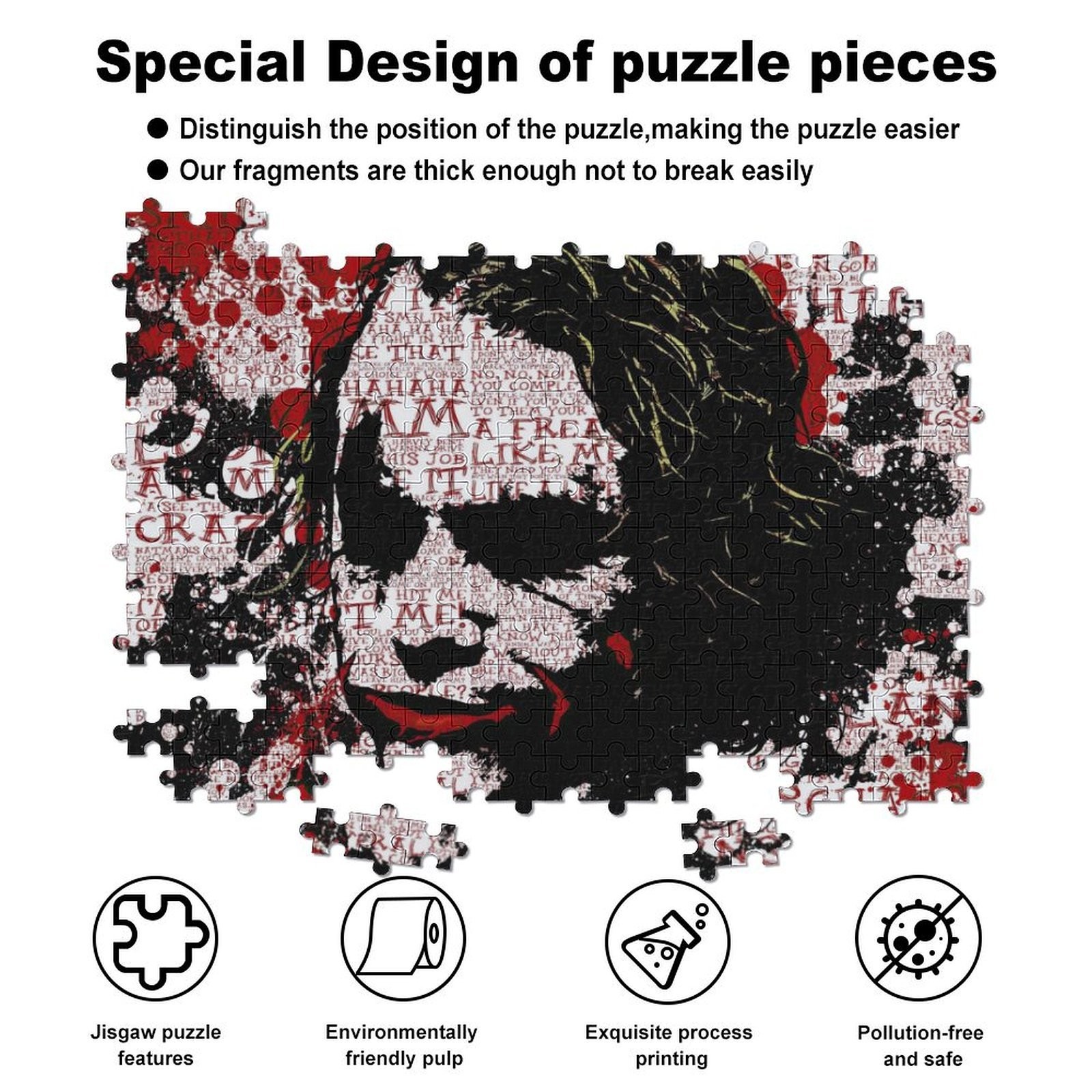 Joker Jigsaw Puzzle 300-1000 Pieces Birthday Gift for Adult Movie Fans Home Decor