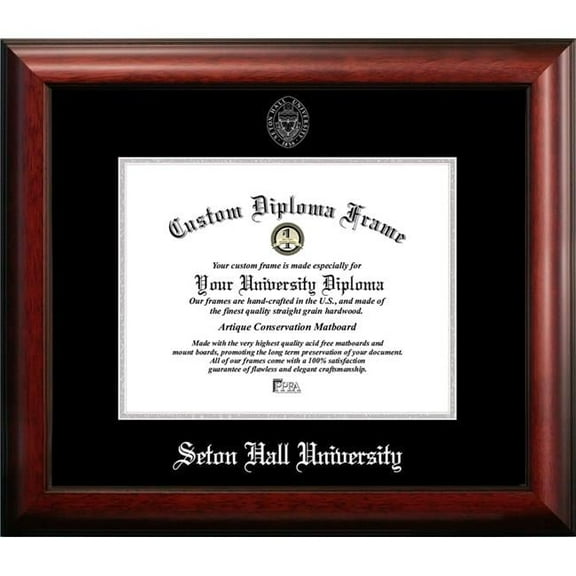 Campus Images NJ997SED-1185 11 x 8.5 in. Seton Hall University Silver Embossed Diploma Frame