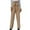 Khaki, variant on Bigersell Women Stretch Juniors Pants Full Length Women's Casual Elastic Lace Up Solid Color Temperament Pocket Wide Leg Pants Flare Overall Jeans for Ladies