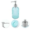 thumbnail image 5 of Unique Bargains 1 Pc Elegant Soap Pump Dispenser for Bathroom 13.52oz Blue Silver Tone, 5 of 6