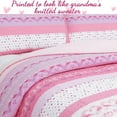 thumbnail image 5 of Cozy Line Home Fashions Butterfly Knit Print Pink Purple Cotton Quilt Bedding Set with Décor Throw Pillows, 6 Piece Queen, 5 of 9
