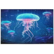 Wellsay Luminous Jellyfish Jigsaw Puzzles for Adults or Kids 500 Piece,Decompression Fun Family Puzzles Game for Christmas Holiday Toy Gift860