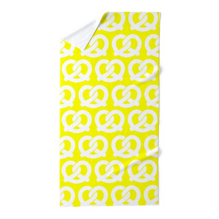 CafePress - Yellow And White Twisted Yummy Prestze - Large Beach Towel, Soft 30"x60" Towel with Unique Design