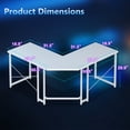 thumbnail image 4 of Casacomoda Computer Desk L Shaped, 51 Inch Reversible L Shaped Desk, Gaming Desk, Home Office Desk, Carbon Fiber White, 4 of 8