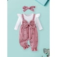 thumbnail image 6 of Newborn Baby Girl Fall Outfit Romper Floral Print Fake Two Pieces Patchwork Bow Jumpsuit 1 3 6 9 12 18 Months Infant Cute Winter Clothes, 6 of 10