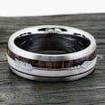 thumbnail image 4 of Wedding Ring Men Women 8mm Silver Tungsten Wedding Band Arrow Antler & Wood, 4 of 7