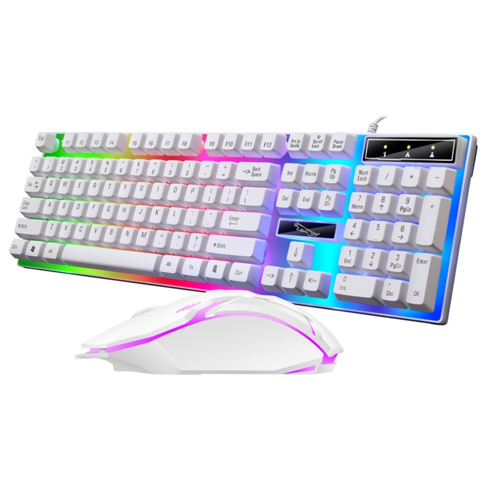 Wired Keyboard And Mouse Set USB Illuminated Manipulator Keyboard And