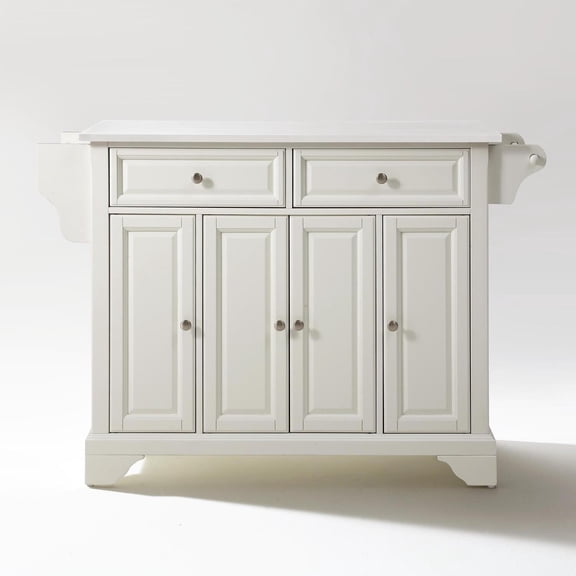 Crosley Furniture Lafayette Wood Granite Top Kitchen Island in White
