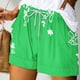thumbnail image 4 of Mujeres Pantalones Cortos Ilustración de Verano Casual Encaje Hasta el Bolsillo Elástico, Pantalones Cortos Casuales para el Día Y el Ocio, 4 of 5