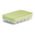 thumbnail image 3 of Bandeja para cubitos de hielo con tapa y recipiente, ahorradora de espacio portátil, máquina de hielo apilable para 15 Rejillas Verde, 3 of 9