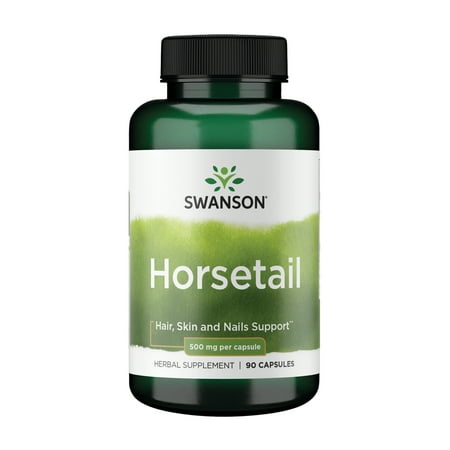 Swanson Horsetail - Herbal Supplement Supporting Healthy Hair, Skin & Nails - Natural Ingredients for Bone Health & Urinary Tract Support - (90 Capsules, 500mg Each)