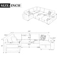 thumbnail image 2 of Merax 109" Large Sectional Sleeper Sofa with Pull Out Bed, Storage Chaise/Shelf & USB Ports, Light Grey Oversized 5 Seat U-Shaped Couch Set, Convertible Sofabed for Living Room and Apartment, Beige, 2 of 7