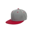thumbnail image 1 of TopHeadwear Polyester Two-Tone Flat Bill Snapback - Grey/Red, 1 of 2