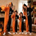thumbnail image 2 of ZHOGXU Halloween Pumpkin Face Print Jumpsuit Unisex Color Block Hooded Bodysuit Cozy Casual Pajamas Sleepwear,Orange,M, 2 of 6