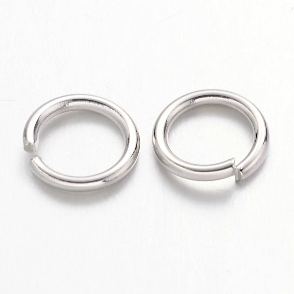 500 g Jump Rings Open Jump Rings Brass Cadmium Free Nickel Free Lead Free Platinum 7x1mm 18 Gauge Inner Diameter: 5mm 4000pcs/500g