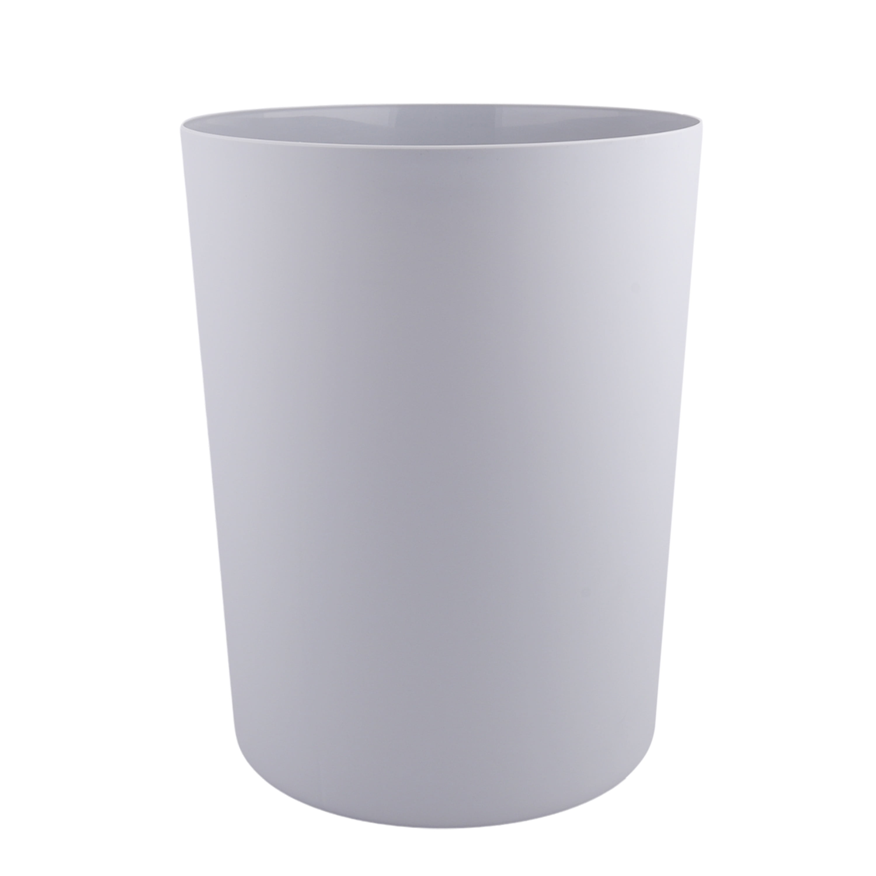 Mainstays 5 Gallon Trash Can, Plastic Office Trash Can, Matte Silver