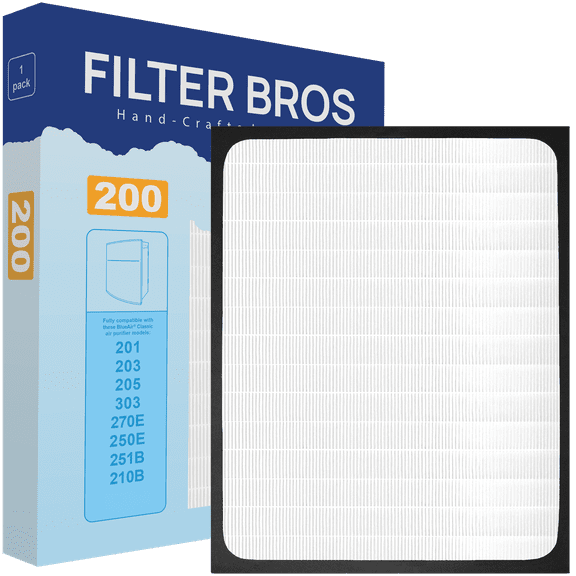 Filter Bros BA-200 Compatible With BLUEAIR Classic Series 200/300 HEPA Replacement Classic Particle Filter For 203, 205, 270E, 280i, Slim