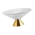 thumbnail image 3 of Cuenco de cristal decorativo con pedestal para encimera de cocina, moderno, frutero de cristal con patas para aperitivos, encimera, comedor Líneas de oro, 3 of 9