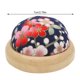 thumbnail image 2 of Cojín de costura con base de madera, alfileteros de flores estampadas de poliéster, soporte para alfileres de tejer para el hogar, azul profundo kenally  HA7731-01B, 2 of 6