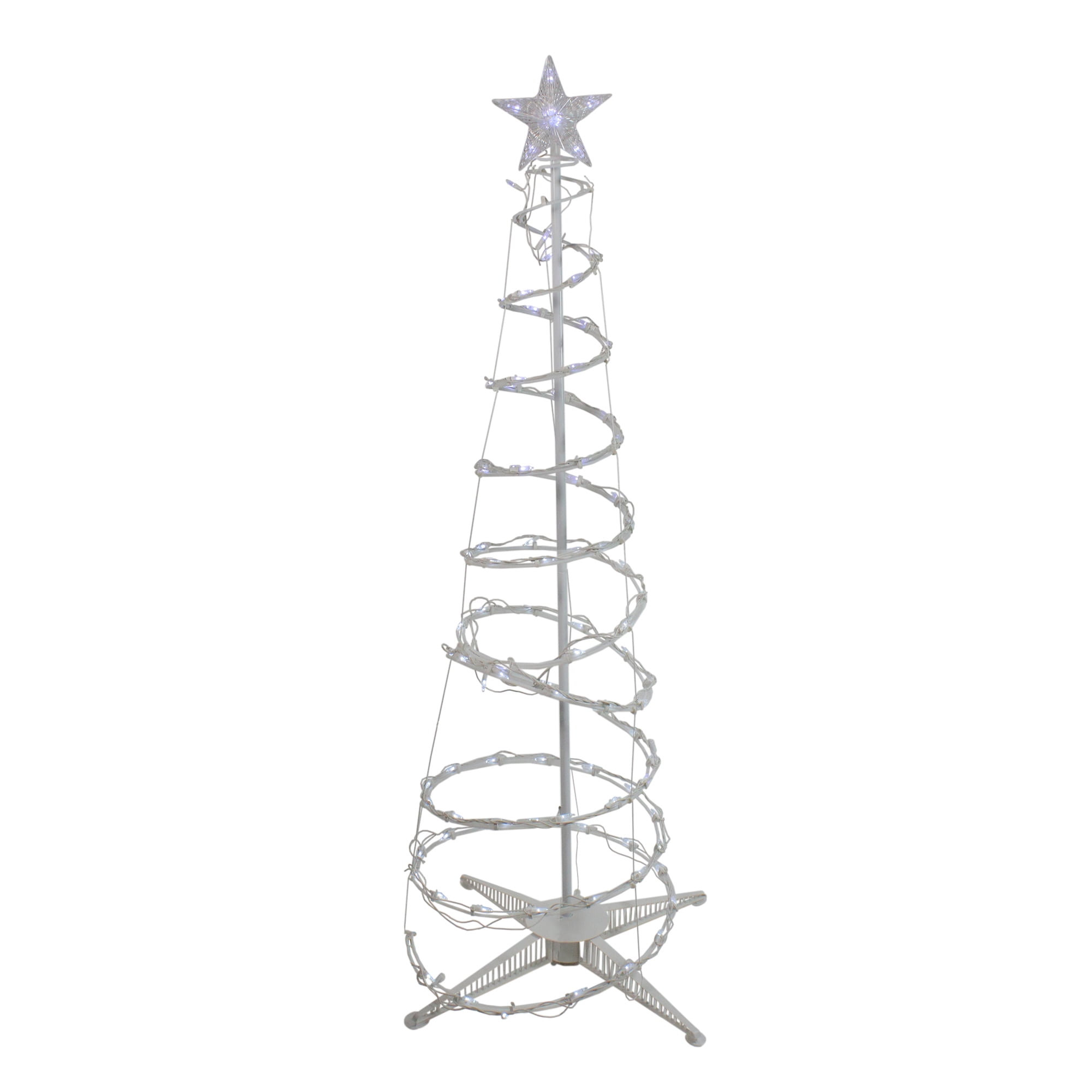 outdoor lighted spiral christmas tree