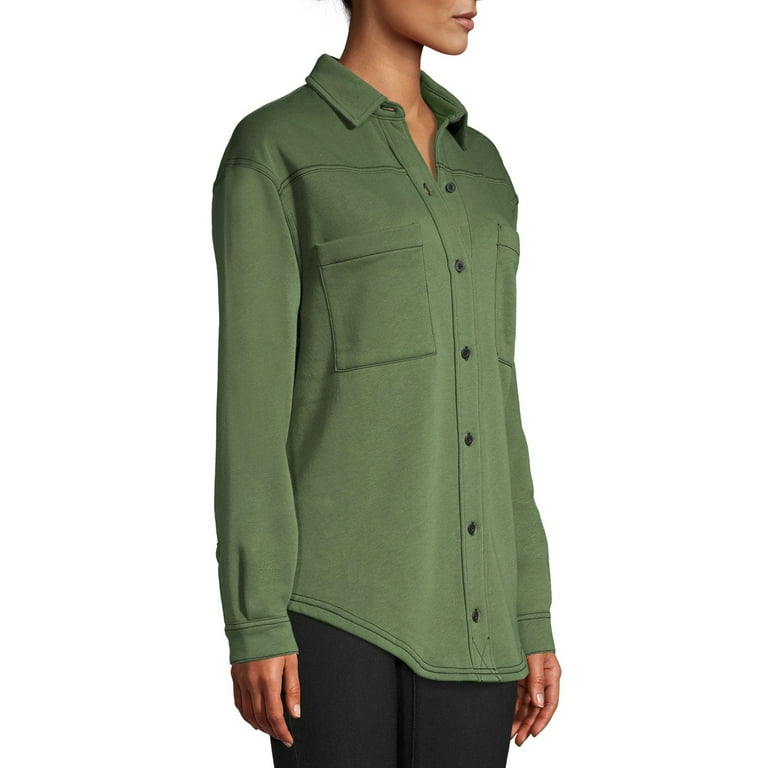 Women's fleece shop button down shirt