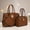 Brown, variant on BagParty 3-Piece Vegan Leather Handbag Set, Fashion Tote Bag with Crossbody Bag and Extra Pouch, Women's Musthave Bag for Fall, Winter and Holiday