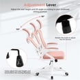thumbnail image 5 of Yaheetech Mesh Office Chair with Adjustable Padded Headrest, White/Pink, 5 of 7