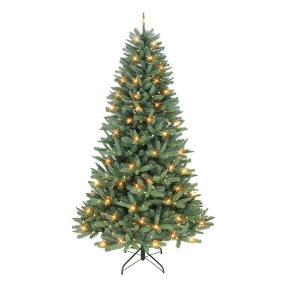 7.5 ft Pre-Lit Monterey Spruce Tree 1527 Tips 500 Warm White LED Lights Sure-Lit Pole