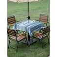 thumbnail image 4 of Outdoor Tablecloth with Umbrella Hole for Patio/Picnic/Party/Camping, Blue Ombre Waterproof Table Cloth Square Cover Washable, Watercolor Modern Abstract Art (60"x 60"), 4 of 8